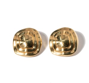 14 Karat Yellow Gold Ripple Earrings