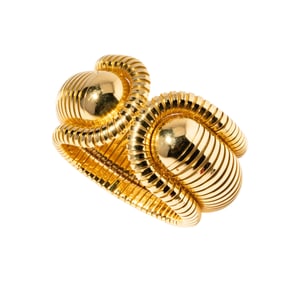 Tallarico, Weingrill, 18-Karat Yellow Gold Diamond Tubogas Tension Bracelet