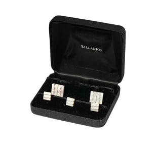 18-Karat Yellow and White Gold Diamond and Mother-of-Pearl Dress Set