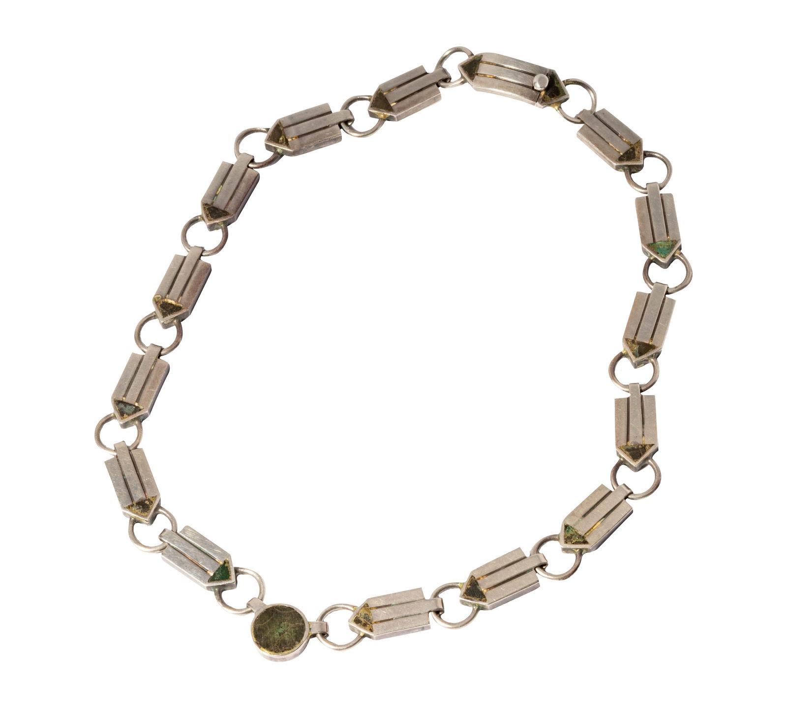 William Spratling Sterling Silver Arrow Stone Inlay Collar Necklace (1 of 9)