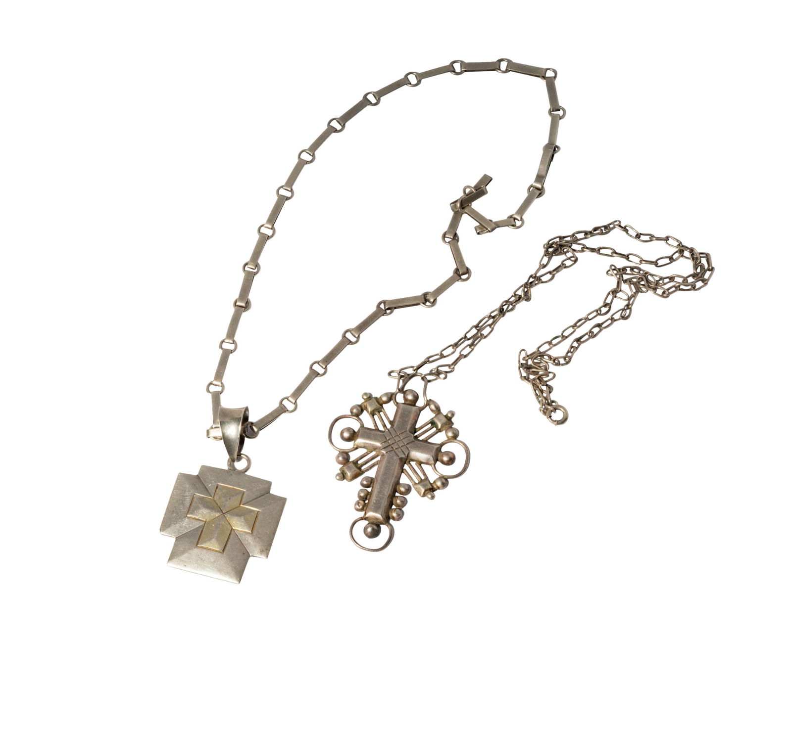 William Spratling Two Sterling Silver Cross Necklaces (1 of 7)