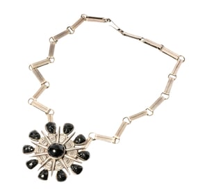William Spratling Onyx Spike Pendant Necklace