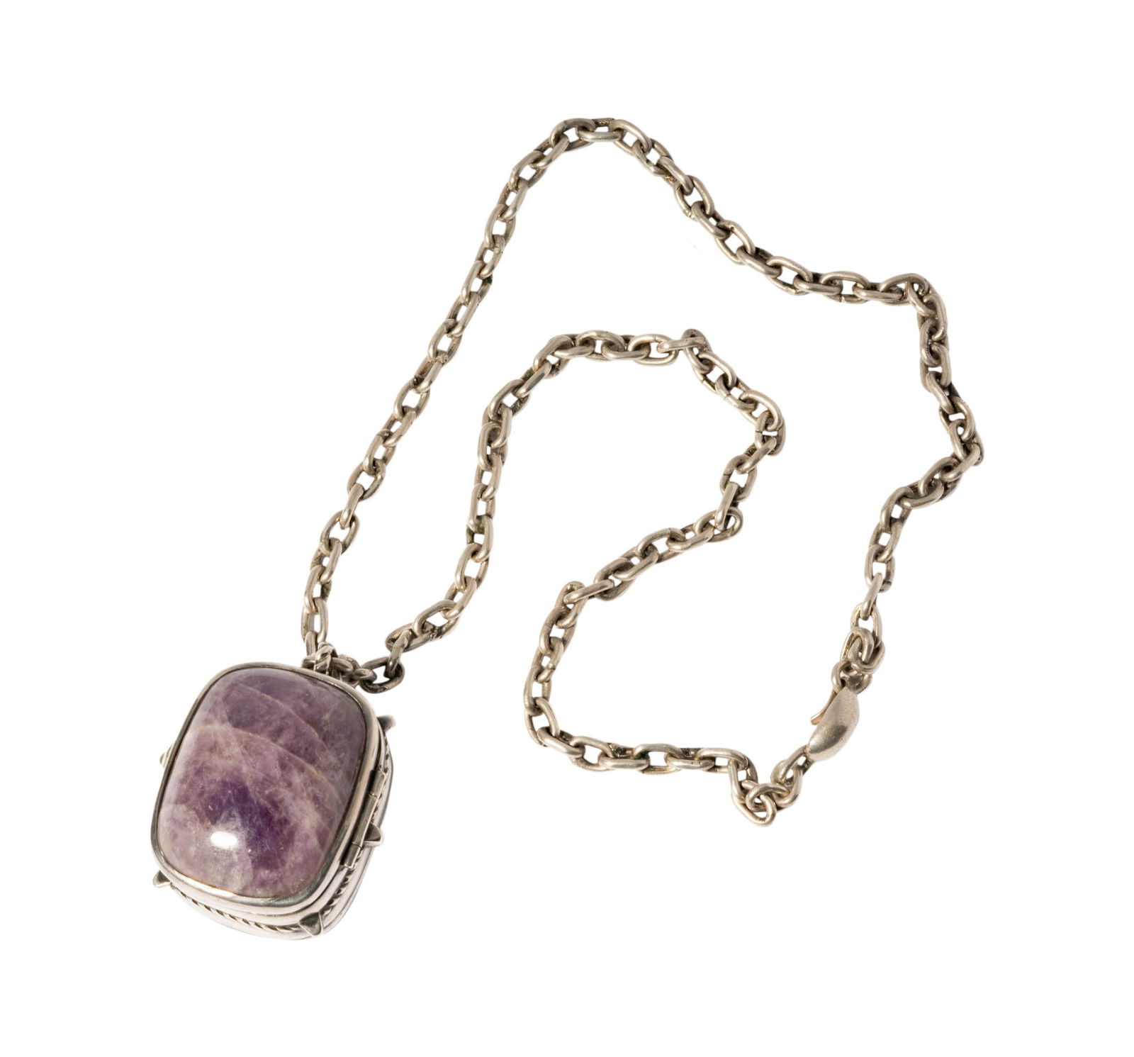 William Spratling Sterling Silver Amethyst Locket (1 of 7)