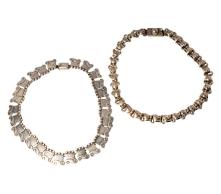 Hector Aguilar Two Sterling Silver Collar Necklaces
