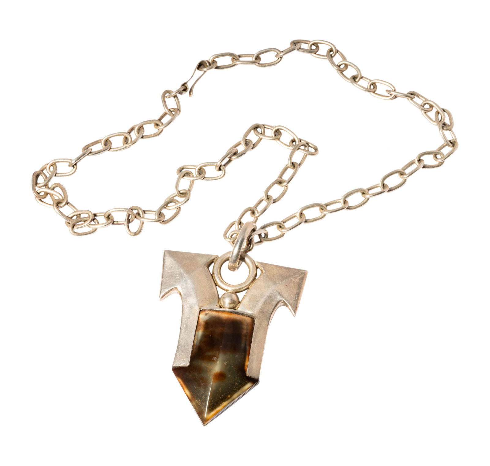 William Spratling Sterling Silver and Resin Arrow Necklace (1 of 6)