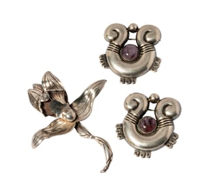 Hector Aguilar Three Sterling Silver Brooches
