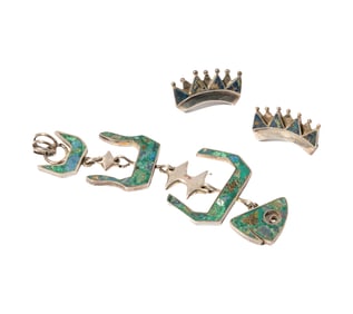 William Spratling Sterling Silver Fish Pendant and Earrings