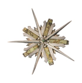 William Spratling Sterling Silver and Stone 'North Star' Brooch/Pendant