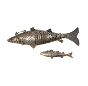 Two Large Articulated Sterling Fish