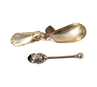 William Spratling Sterling Silver, Duck & Frog Spoon