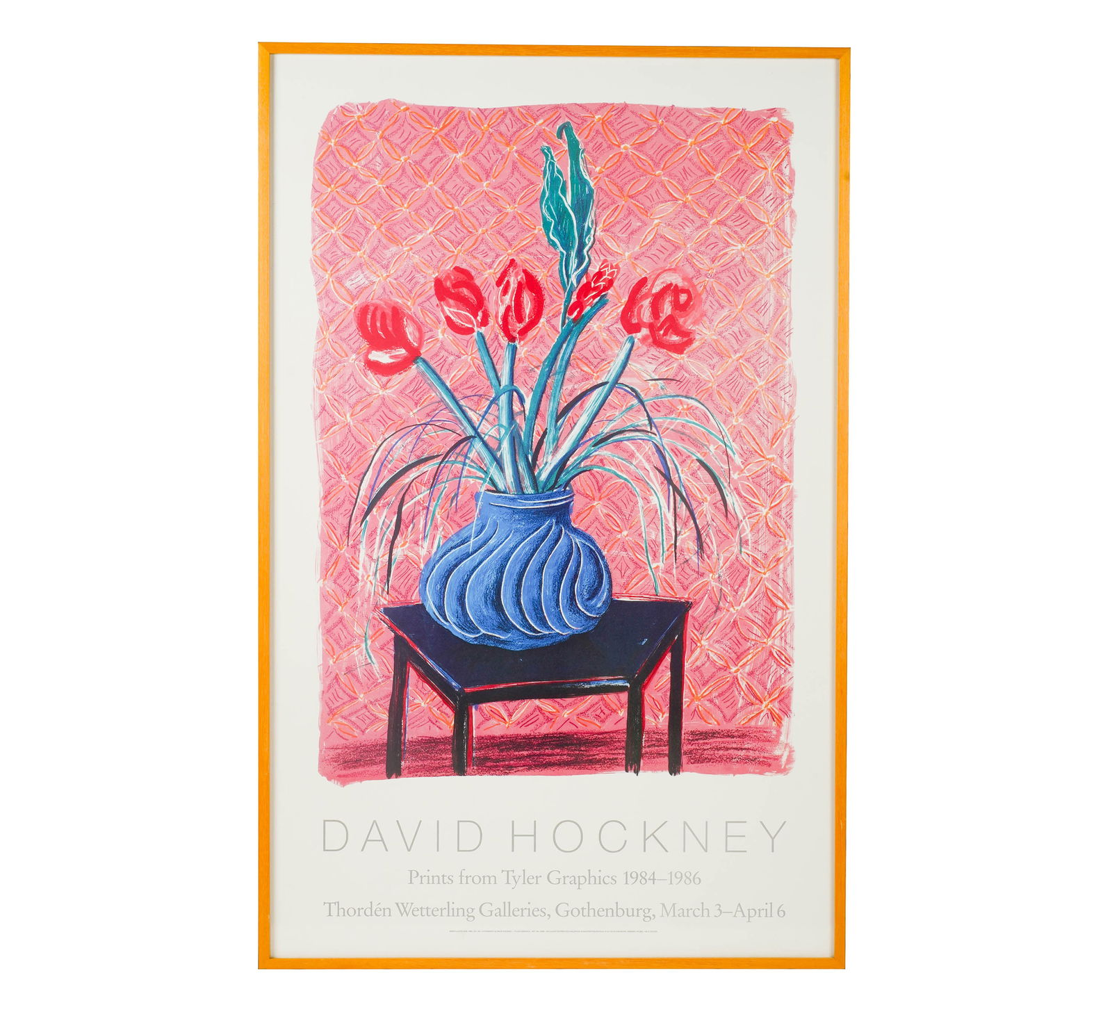 A Framed David Hockney Exhibition Poster