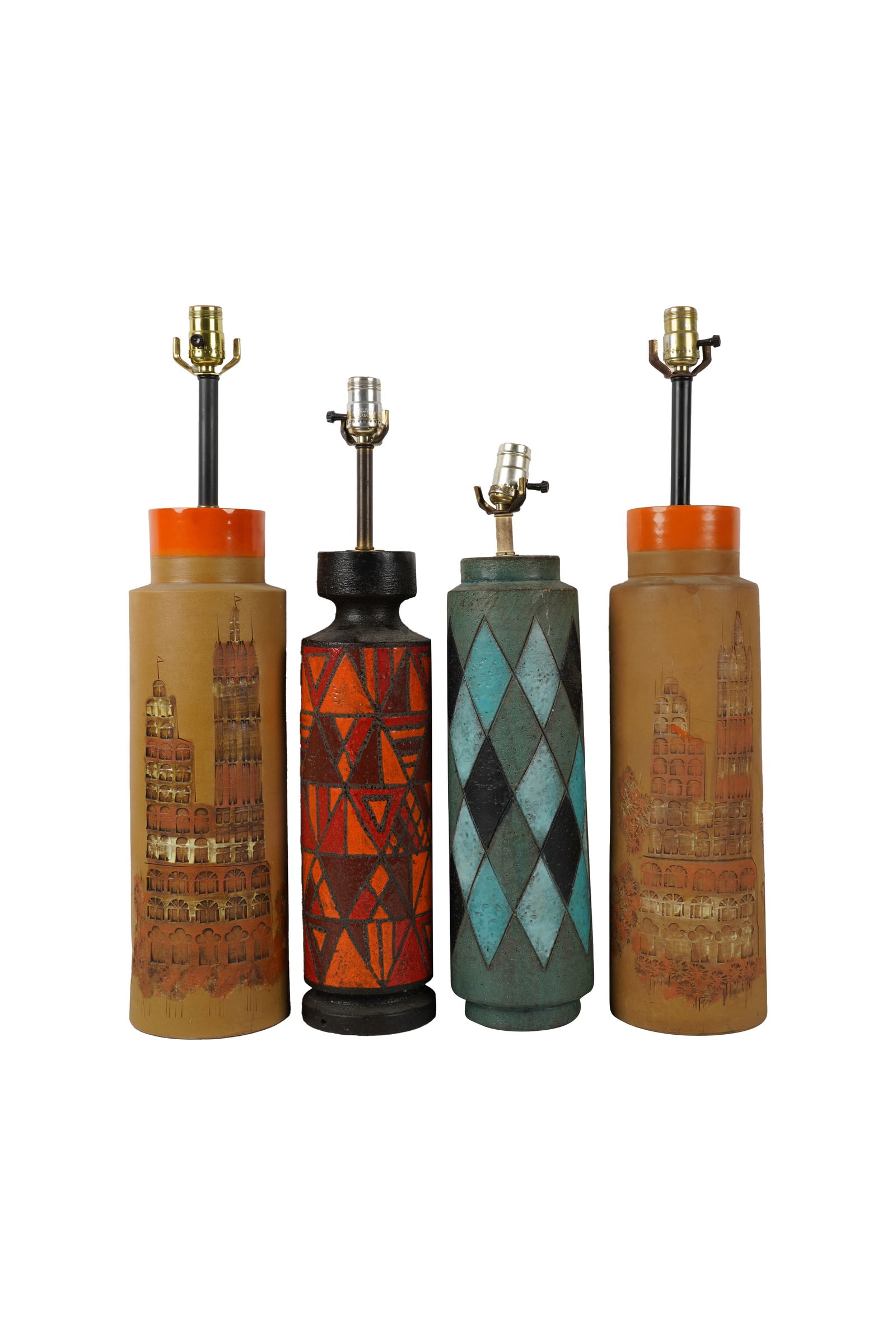A Group of Four Aldo Londi Pottery Table Lamps (1 of 11)