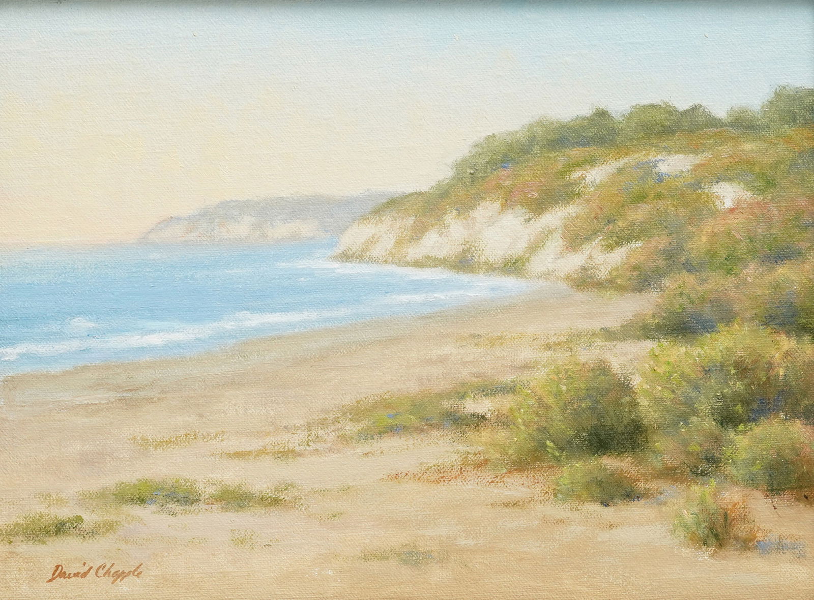 David Chapple, B. 1947, Morning Walk: oil on canvas board signed lower left, titled verso 9 x 12 in. (22.9 x 30.5 cm.) Frame: 12 1/4 x 15 1/4 in. (31.1 x 38.7 cm.)