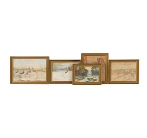 Russian School, Early 20th Century, Five Works (Landscapes)