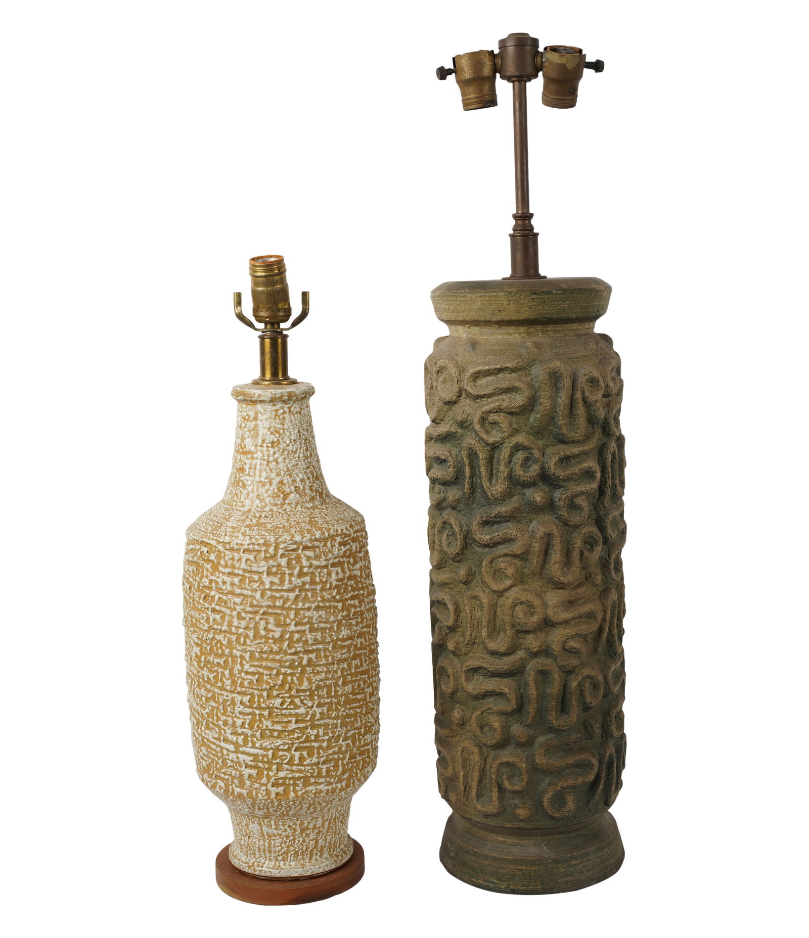 Two Lee Rosen Design Technics Ceramic Table Lamps: mid 20th century; no marks visible Overall: 23 in. high and 30 1/2 in. high