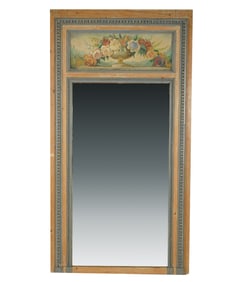 A Painted Pine Trumeau Mirror