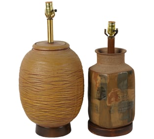 Two Mid-Century Pottery Table Lamps