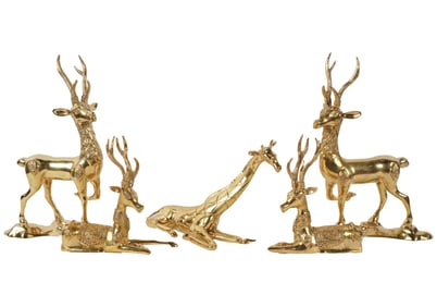 Five Indian Brass Animal Figures