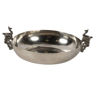 A Peruvian Hammered Sterling Bowl