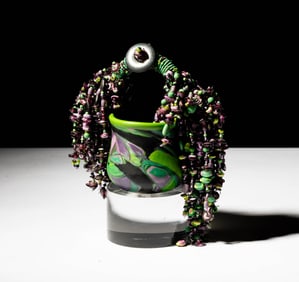 A Laura Donefer Glass Basket