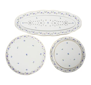 A Group of Herend Blue Garland Porcelain Serving Pieces