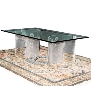 An Acrylic and Glass Dining Table