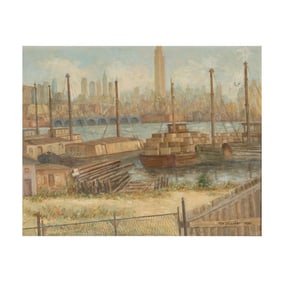 American School, 1920s, Industrial Harbor Scene