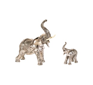 Ricardo del Rio for D'Argenta: Two Elephant Figures
