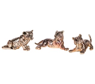 Ricardo del Rio for D'Argenta: Three Tiger Cub Figures
