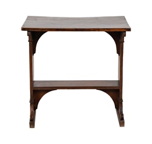 An Antique Oak Trestle Table