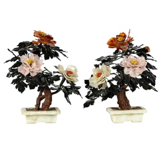 A Pair of Chinese Mineral Trees