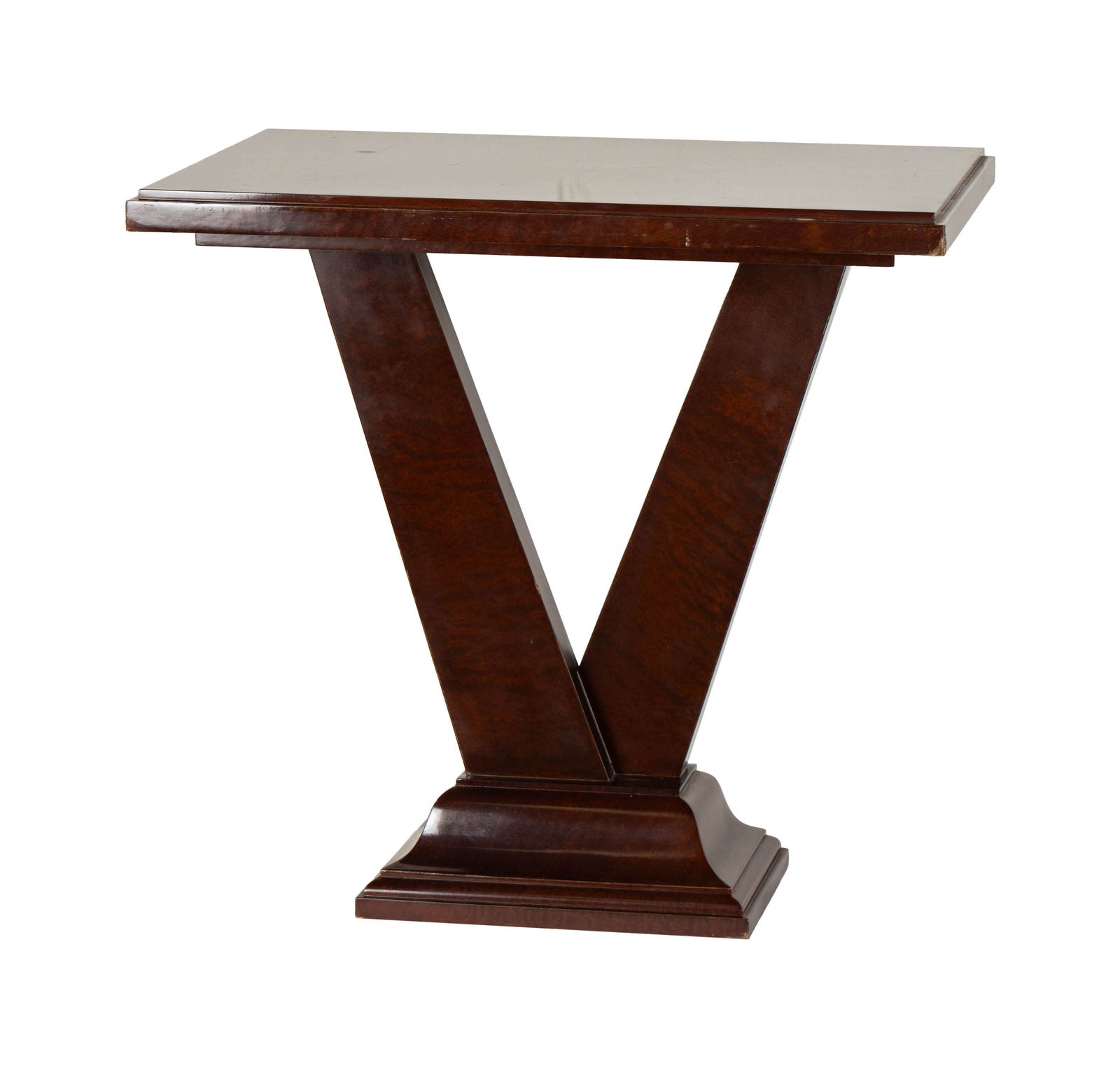 A Jonathan Franc Art Deco Style Console Table: with label to underside 27 x 28 x 20 in. (68.6 x 71.1 x 50.8 cm.) Notes: This item does not qualify for in-house shipping. Please see our preferred shippers' list for quotes or arrange for local picku
