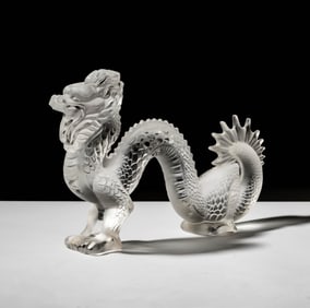 A Lalique Glass Dragon Figure