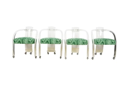 A Set of Six Charles Hollis Jones Lucite Armchairs