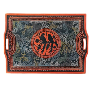 A Large Mexican Tonala Lacquered Serving Tray
