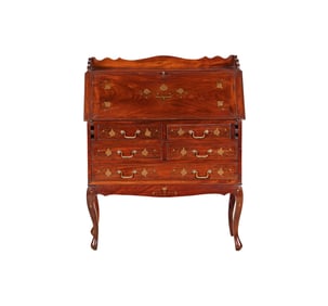 A Brass-Inlaid Rosewood Secretary