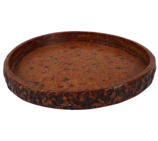A Japanese Tsugaru Marbleized Lacquered Tray
