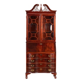 A Jasper Mahogany Secretary Bookcase