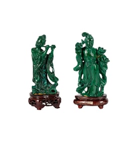 Two Chinese Carved Stone Figures