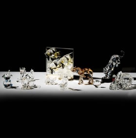 A Group of Ten Swarovski Crystal Table Ornaments