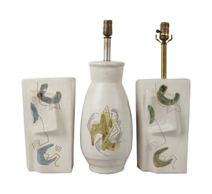 Three Marianne Von Allesch Ceramic Table Lamps
