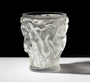 A Lalique Bacchantes Glass Vase