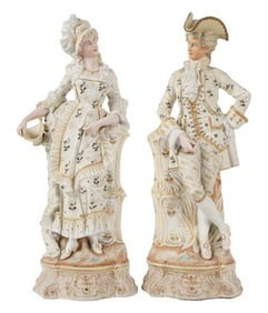 A Pair of German Bisque Porcelain Figures