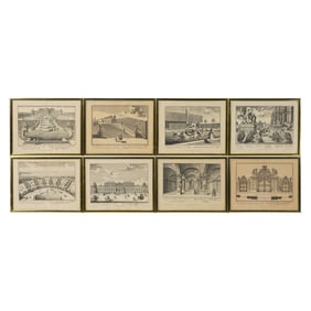 A Group of Eight Continental Architectural Engravings