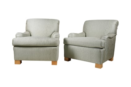 A Pair of A. Rudin Upholstered Armchairs