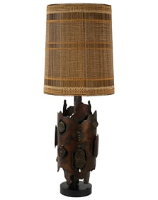 A Vintage Brutalist-Style Table Lamp