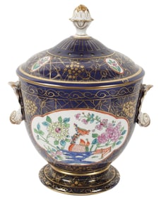 A Dresden Porcelain Covered Jar