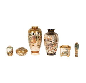 A Group of Japanese Satsuma Porcelain