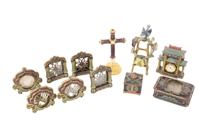 A Group of Enameled Table Articles