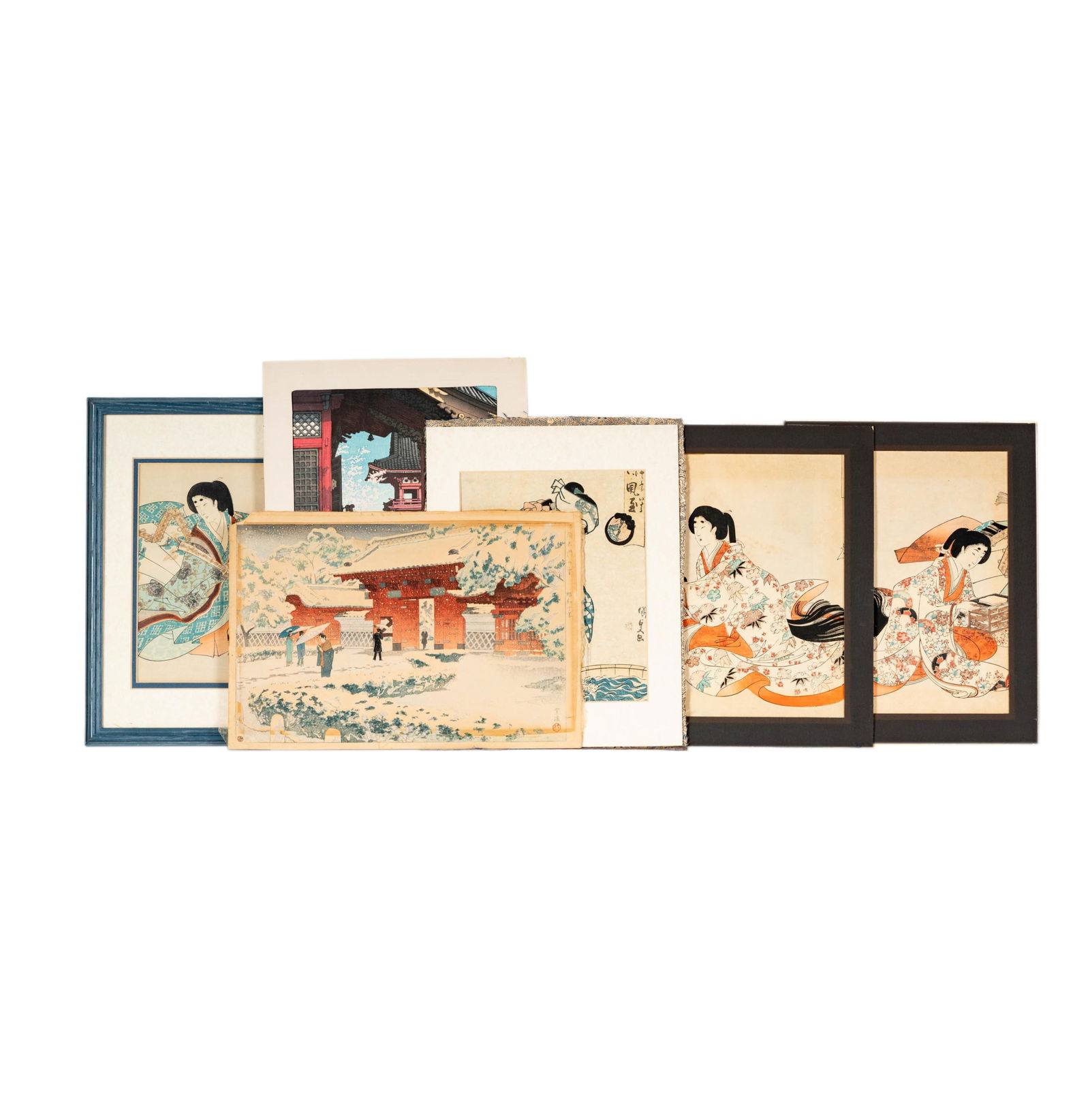 A Group of Six Japanese Woodblock Prints (1 of 16)